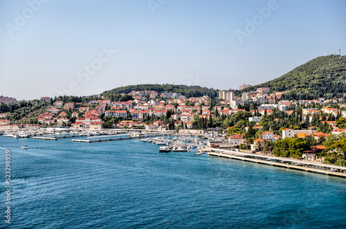 Coastline and harbor of Dubrovnik in Croatia