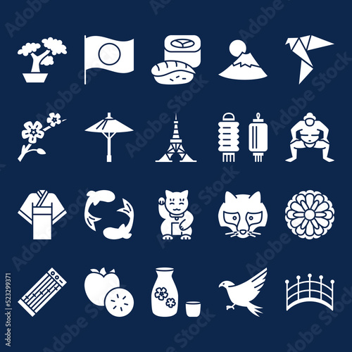 Japan icon set in glyph style