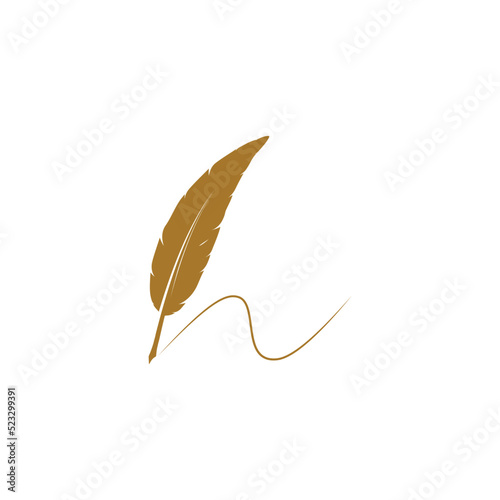 quill pen icon.classic stationery illustration