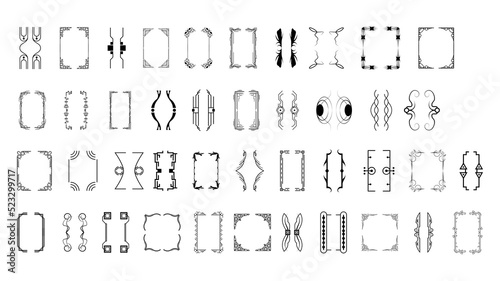 Set Black Simple Line Collection Different Doodle Brackets, Parentheses, Braces Elements Vector Design Style Sketch Isolated Illustration For Banner