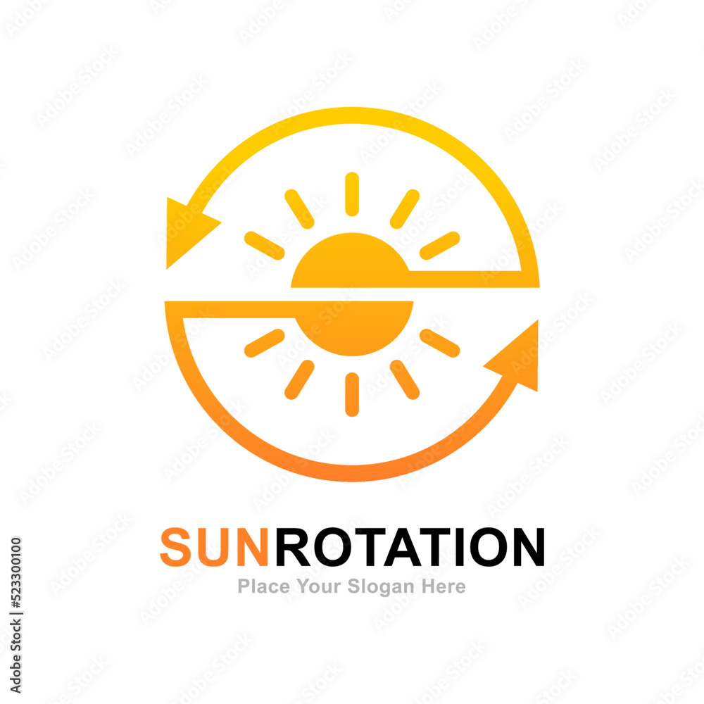 Fototapeta premium Sun rotation vector logo template. Suitable for rotation day, solar system, art and sun symbol