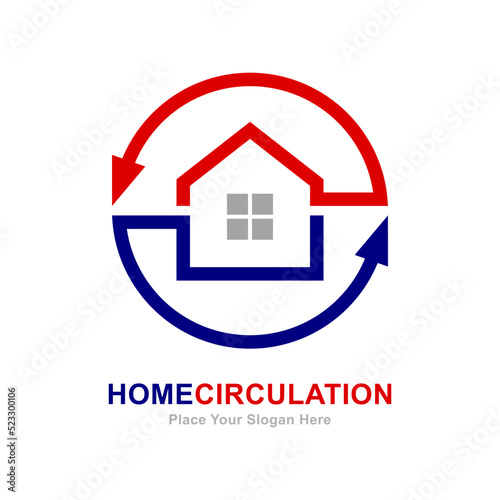 Air circulation vector logo template. Suitable for business, property, nature, 