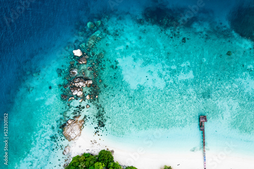 Beautiful drone view of island in Asia