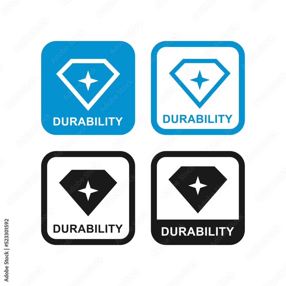 Durability with diamond badge logo template Durability with diamond badge logo template