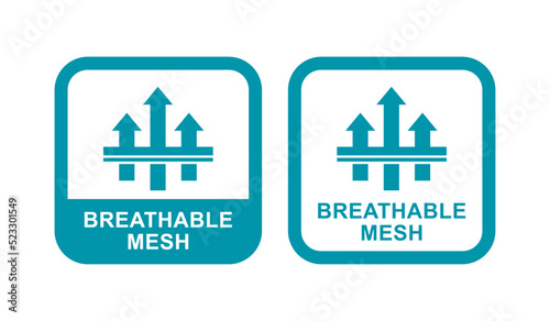 Breathable mesh logo vector template. Suitable for product label