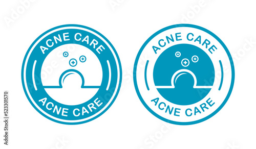 Acne care badge logo template. Suitable for product label