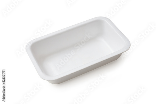 polystyrene food tray. isolated white background