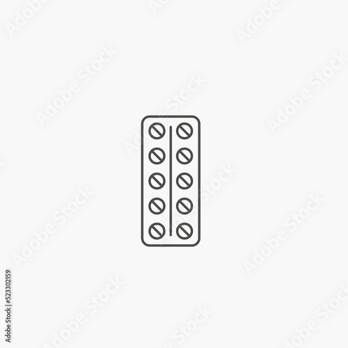 Pill, medicine, pharmacy, drug, capsule vector icon symbol isolated 