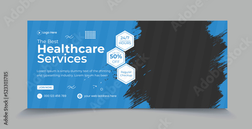 Medical healthcare services facebook covers web banner template