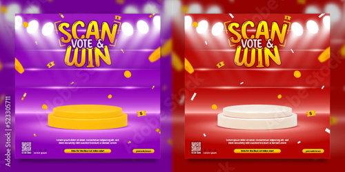 Social media invitation contest square banner template