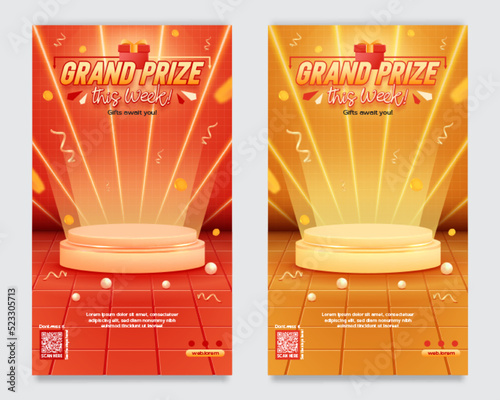 Grand prize event and invitation social media poster template