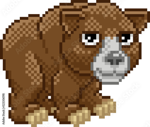 Bear grizzly 8 bit pixel ar...