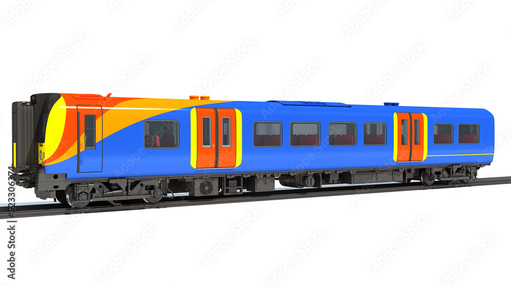 Locomotive train 3D rendering on white background Locomotive train 3D rendering on white background