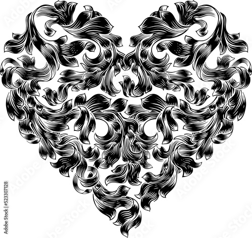 A love heart shape pattern ...