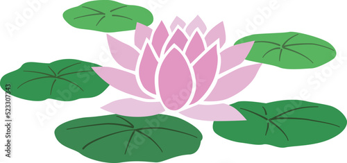ピンク色の蓮の花のイラスト