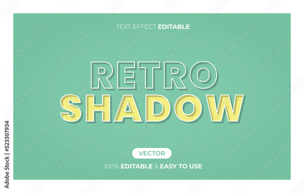 Obraz premium Editable retro text effect, modern shadow text style