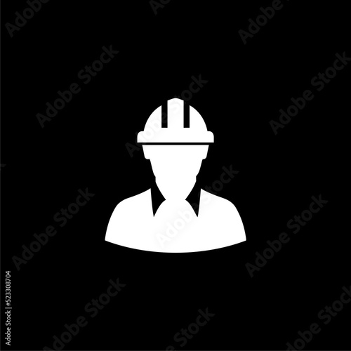 Worker icon isolated on dark background