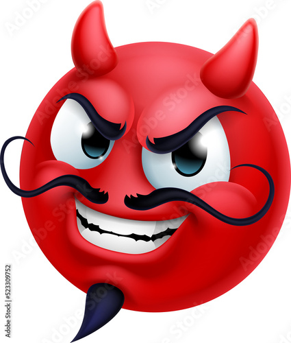 A red devil or satan emoji ...