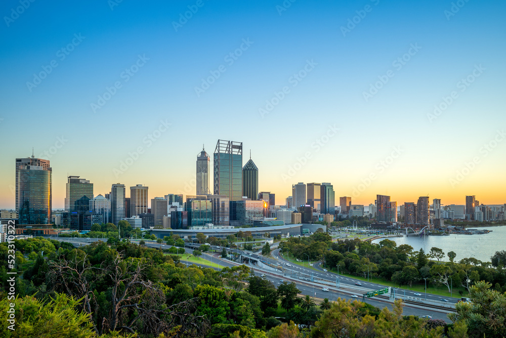 Fototapeta premium skyline of perth at night in western australia