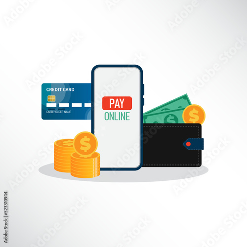 Payment methods concept with various option to pay or transfer money, vector illustration