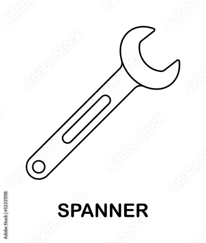 Coloring page with Spanner for kids