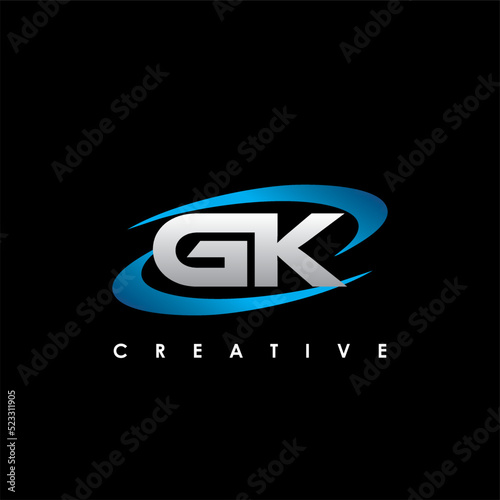 GK Letter Initial Logo Design Template Vector Illustration	
