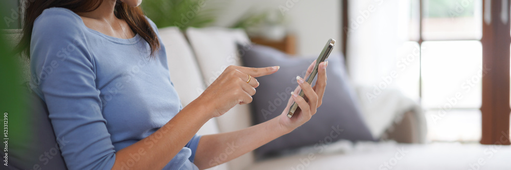 Work from home concept, Business women is chat with colleague on phone and working remotely at home Work from home concept, Business women is chat with colleague on phone and working remotely at home