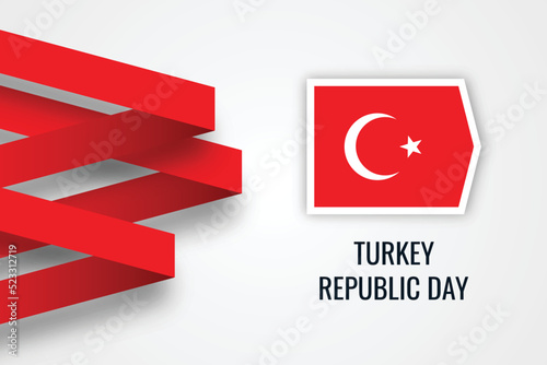 Turkey republic day background illustration template design