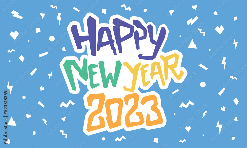 2023 Blue Happy New Year Background Vector