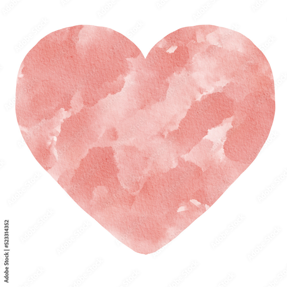 Pink Rose Gold Heart Watercolor Paint Stain Background