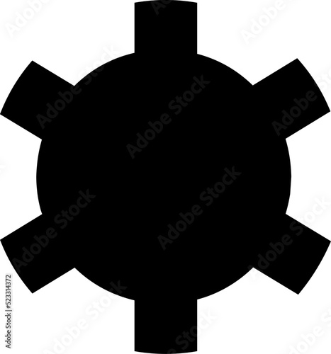 black and white gear icon