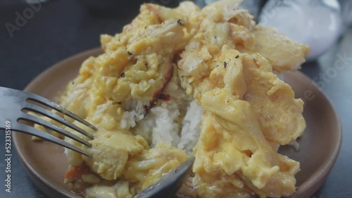 Rice with Crab Soft Omelet