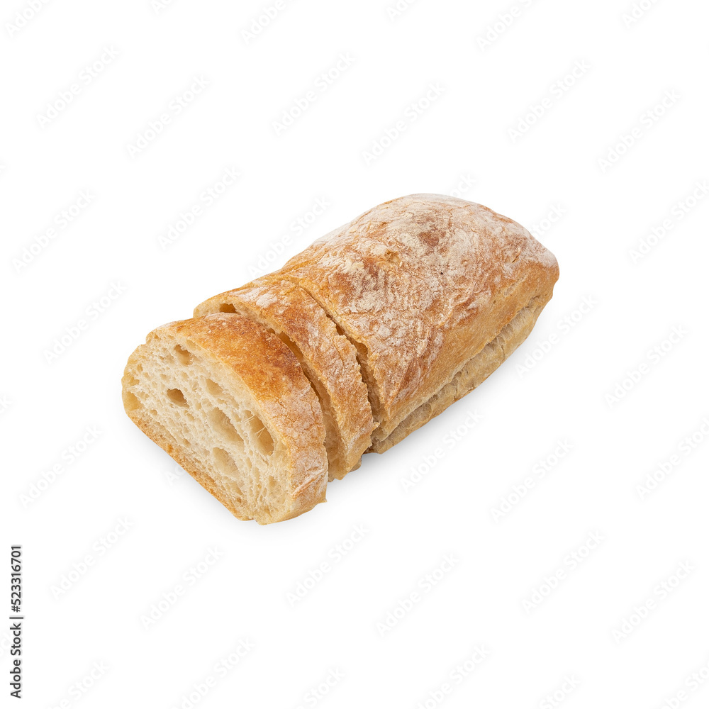 Ciabatta Bread cutout, Png file.