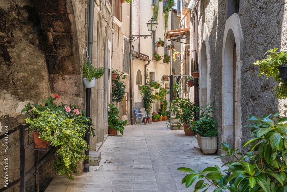 Pacentro, medieval village in L'Aquila province, Abruzzo, central Italy.