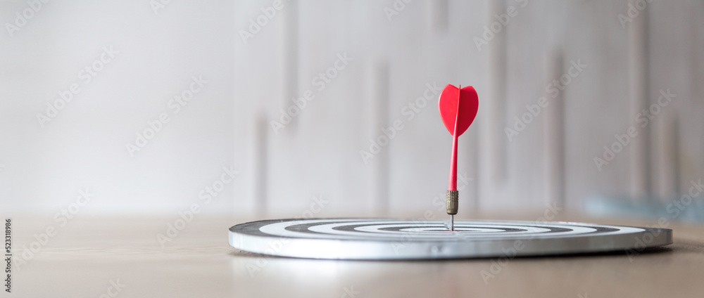 Leinwandbild Motiv - A Stockphoto : Bullseye is a target of business , The concept of starting a new business that goes better , Target marketing and business success.