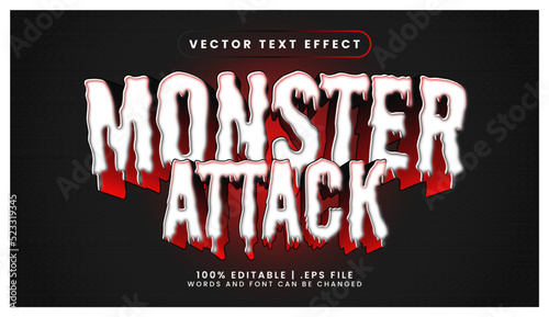 Monster attack halloween text effect editable comic and funny text style