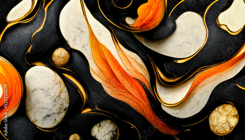 Fototapeta Naklejka Na Ścianę i Meble -  Swirls of marble or the ripples of agate. Liquid marble texture. Fluid art. abstract waves skin wall luxurious art ideas.