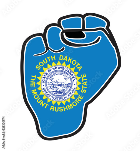 South Dakota State Flag Power Fist photo