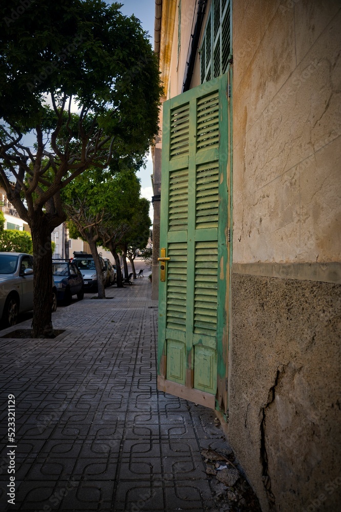 street with mallorcan shutters