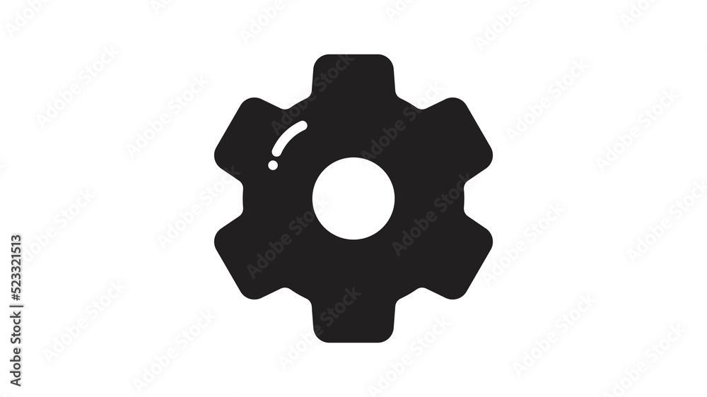 Setting icon vector, Gear or Cog, black and white.
