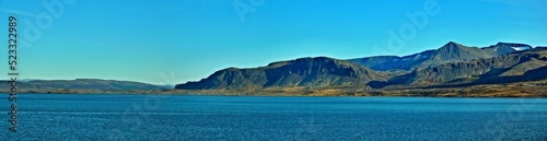 Iceland-panoramic outlook of bay from town Borgarnes