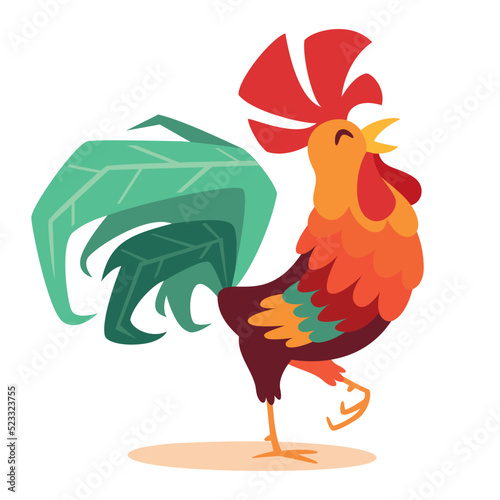 Cartoon Illustration Of A Rooster