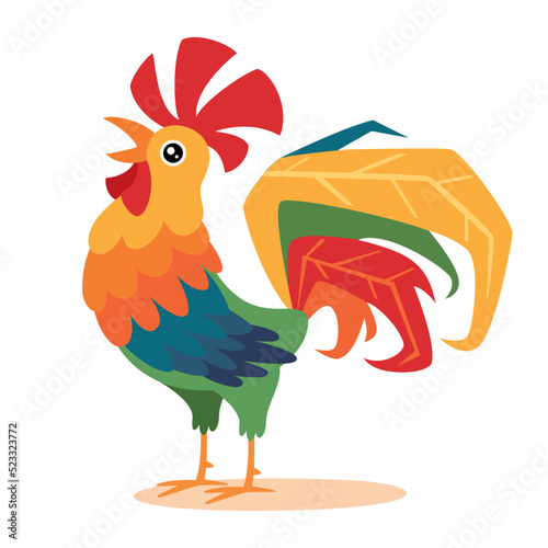 Cartoon Illustration Of A Rooster