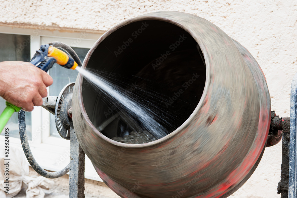 When filling the compact cement mixing vessel with gravel, cement and