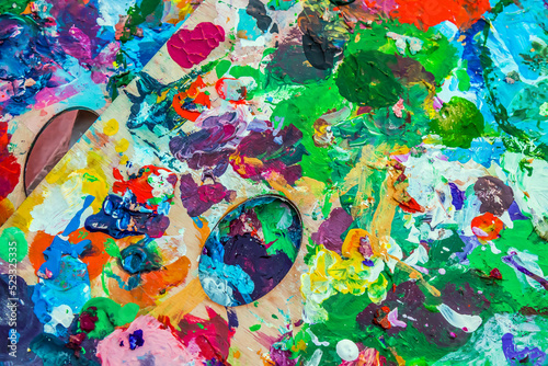 Artist's palette as a bright abstract background