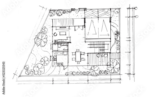 A plan for a residential building,2d illustration