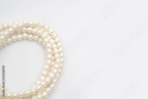 pearl necklace isolate on white