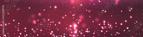 Panoramic light holiday decoration concept. Beautiful bokeh abstract shiny light and glitter for christmas background