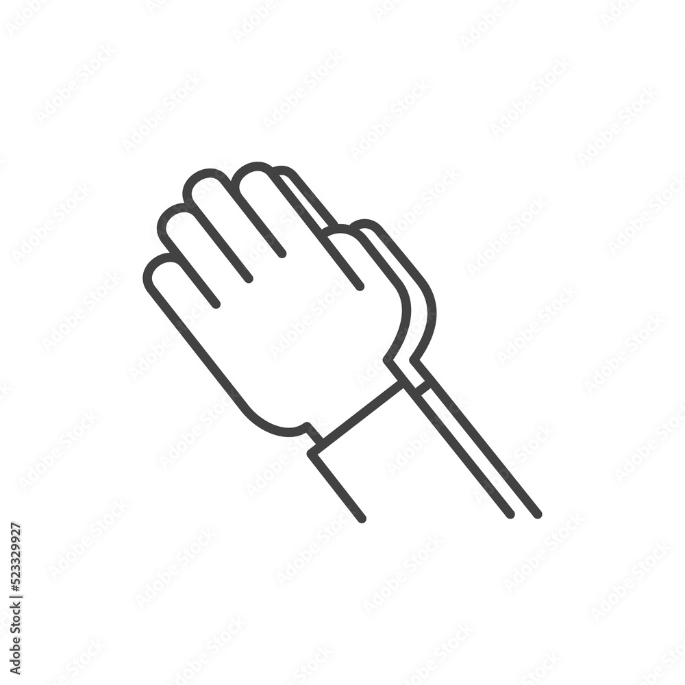 Hands folded in prayer line icon. Editable stroke Outline hands folded in prayer vector icon for web design isolated on white background Hands folded in prayer line icon. Editable stroke Outline hands folded in prayer vector icon for web design isolated on white background