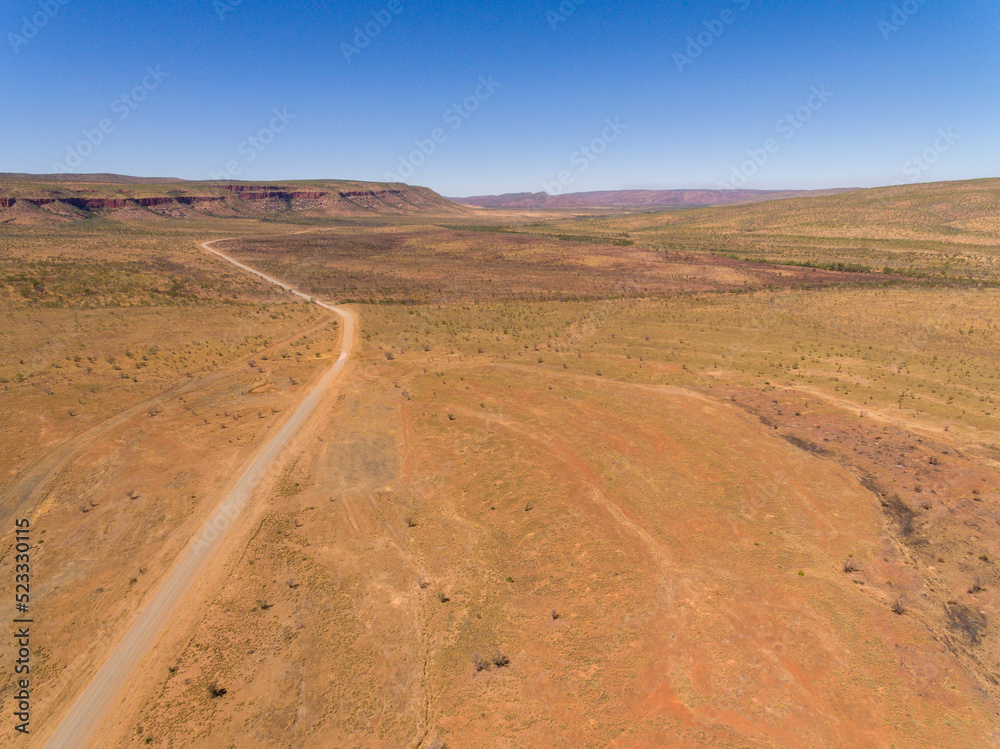 Drone photo of the Gibb River Road and Cockburn Ranges in the Kimberley Drone photo of the Gibb River Road and Cockburn Ranges in the Kimberley